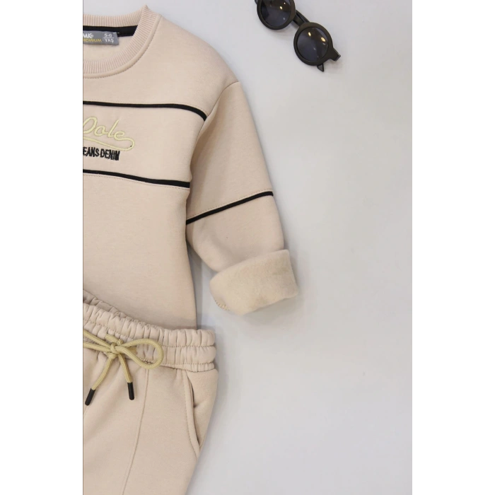 5-12 Yaş 3 İplik Şardonlu Takım Bej - 60220.1867.