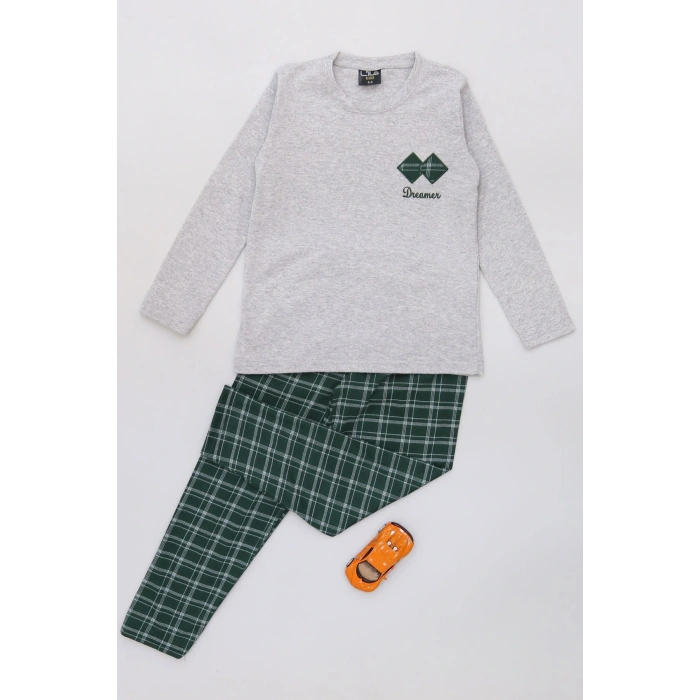 5-12 Yaş Erkek Süprem Pijama Takımı Grizümrüt - 42519.1048.