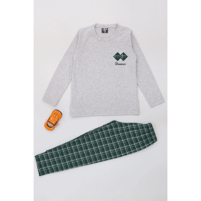 5-12 Yaş Erkek Süprem Pijama Takımı Grizümrüt - 42519.1048.