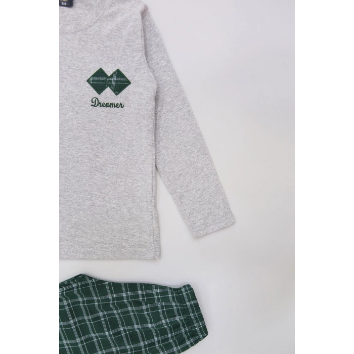 5-12 Yaş Erkek Süprem Pijama Takımı Grizümrüt - 42519.1048.