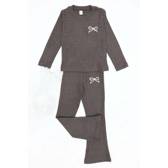 5-12 Yaş İnterlok Baskılı Takım Acıkahve - 52182.1567.