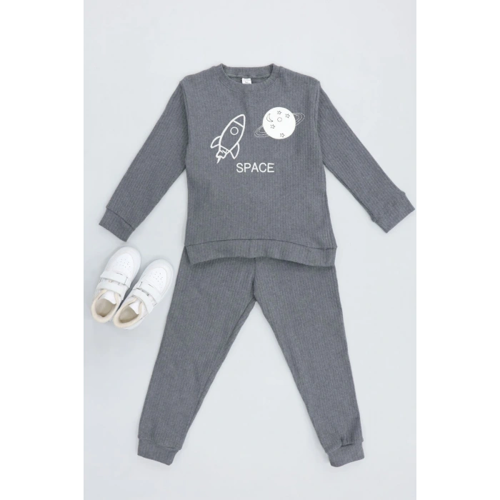 5-12 Yaş İnterlok Fitilli Takım Füme - 52184.1567.