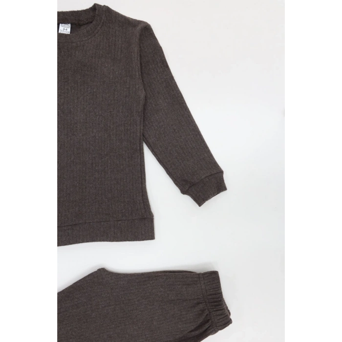 5-12 Yaş İnterlok Fitilli Takım Kahve - 52183.1567.