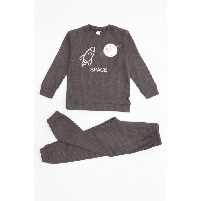 5-12 Yaş İnterlok Fitilli Takım Kahve - 52184.1567.