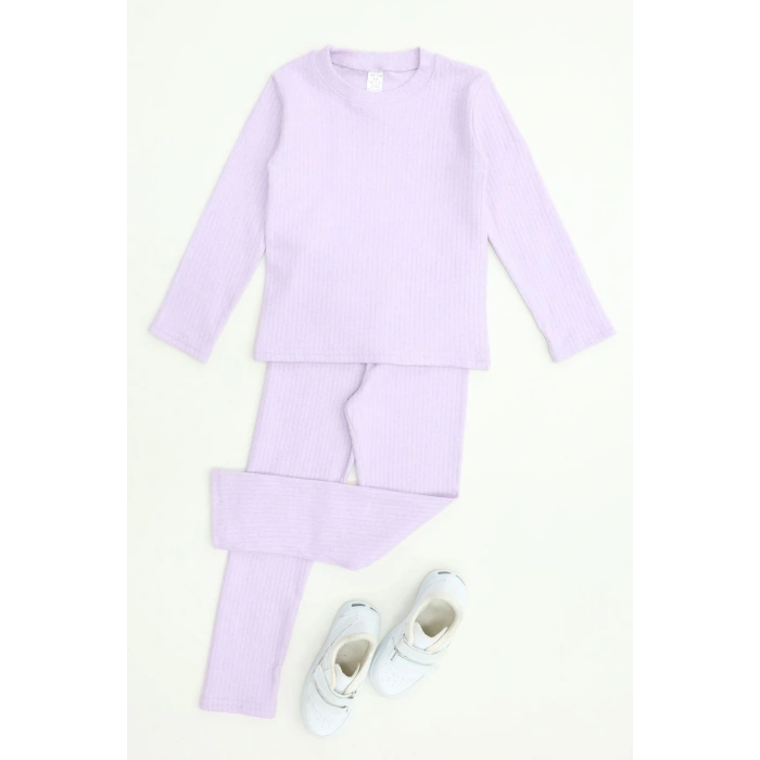 5-12 Yaş İnterlok Fitilli Takım Lila - 52181.1567.