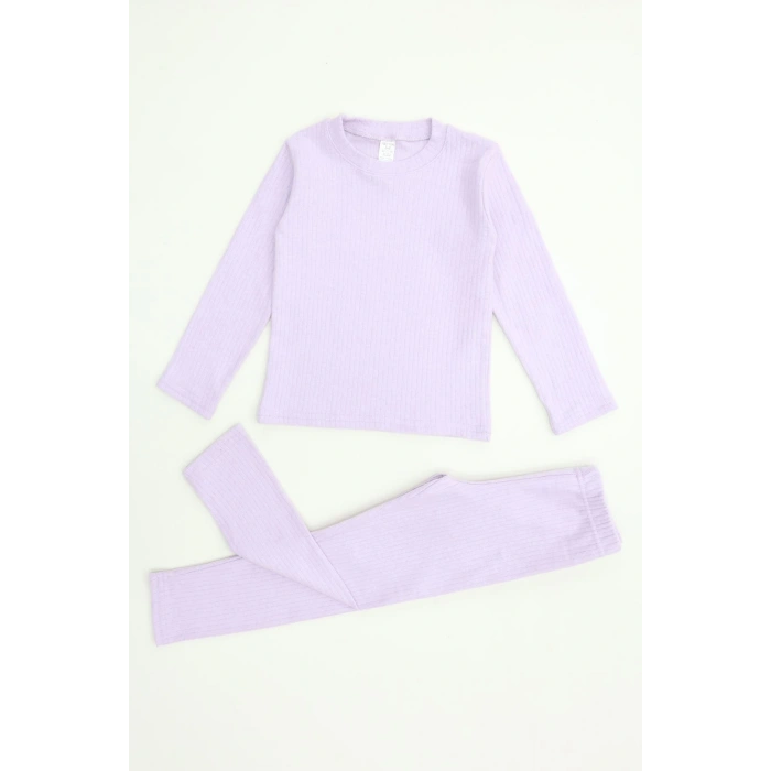 5-12 Yaş İnterlok Fitilli Takım Lila - 52181.1567.