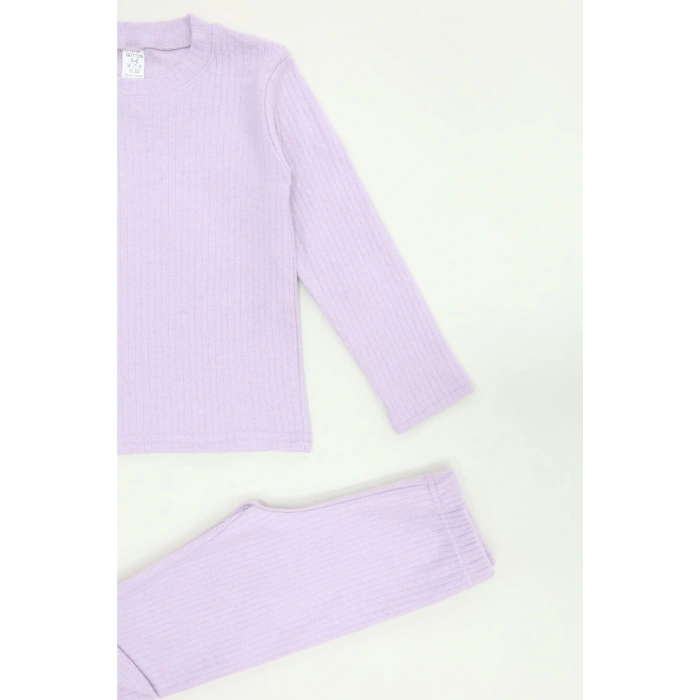 5-12 Yaş İnterlok Fitilli Takım Lila - 52181.1567.