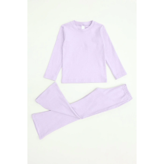 5-12 Yaş İnterlok Fitilli Takım Lila - 52185.1567.