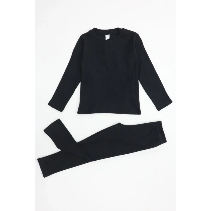 5-12 Yaş İnterlok Fitilli Takım Siyah - 52181.1567.