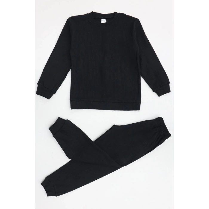 5-12 Yaş İnterlok Fitilli Takım Siyah - 52183.1567.