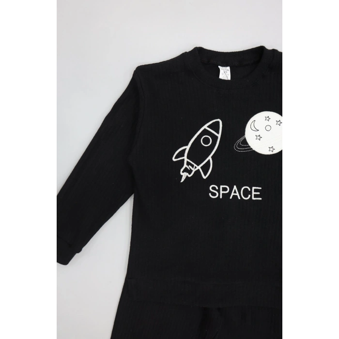 5-12 Yaş İnterlok Fitilli Takım Siyah - 52184.1567.