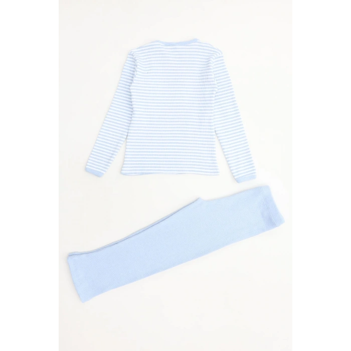5-12 Yaş Kaşkorse Nakışlı Pijama Takımı Mavi - 52142.1567.