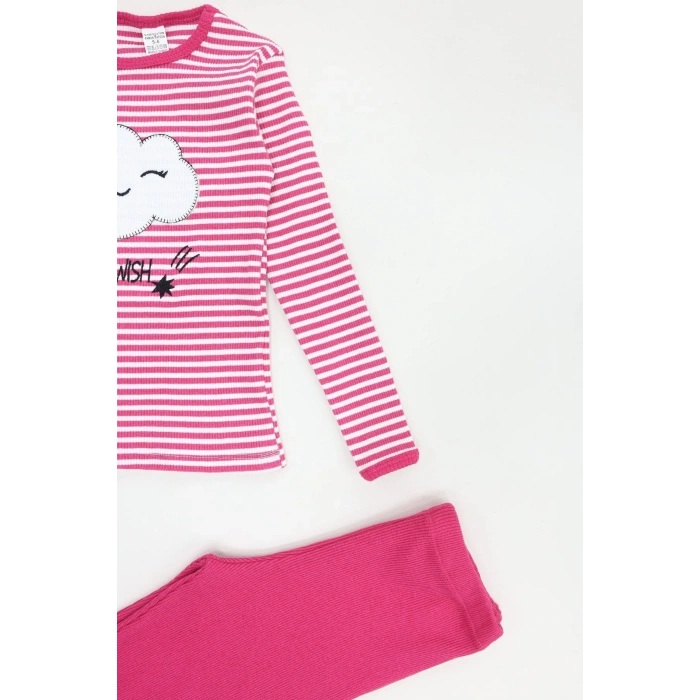 5-12 Yaş Kaşkorse Nakışlı Pijama Takımı Pembe - 52142.1567.
