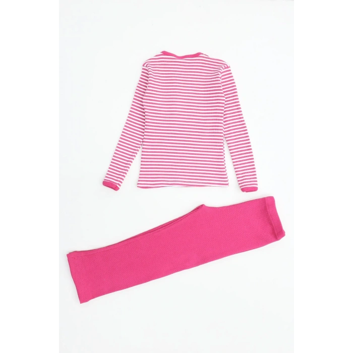 5-12 Yaş Kaşkorse Nakışlı Pijama Takımı Pembe - 52142.1567.