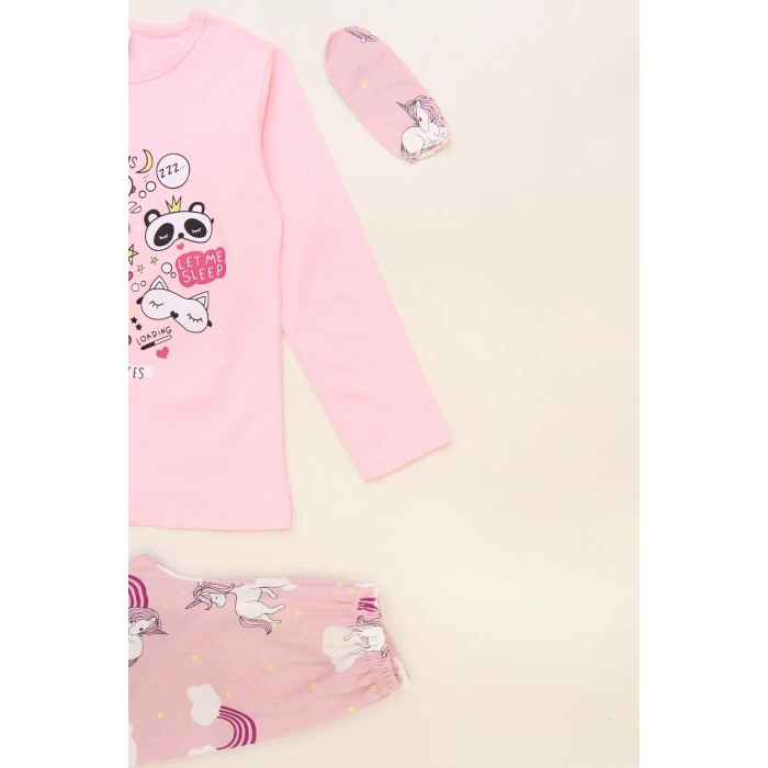 5-12 Yaş Süprem Penye Pijama Takımı Pembebeyaz - 52081.1951.