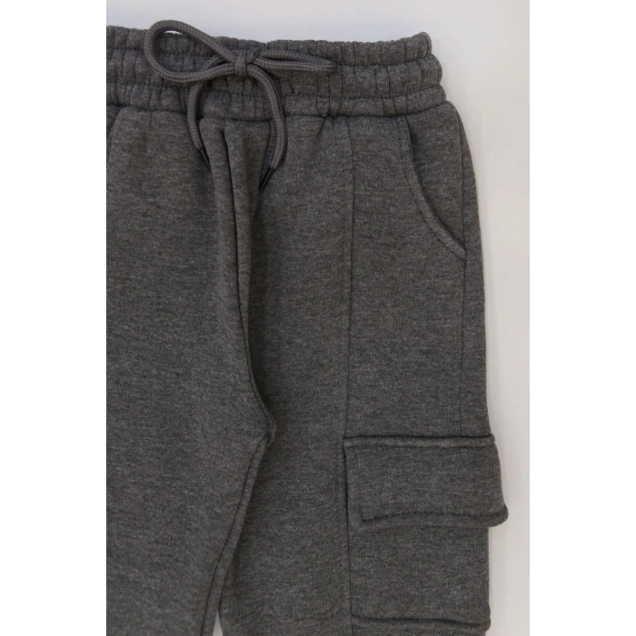 5-8 Yaş 3 İplik Şardonlu Eşofman Altı Füme - 42656.1937.