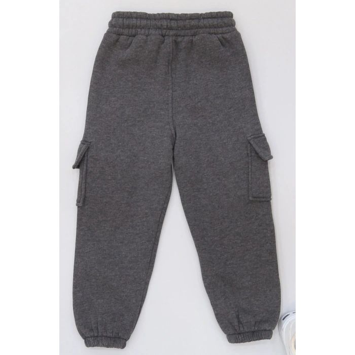 5-8 Yaş 3 İplik Şardonlu Eşofman Altı Füme - 42656.1937.