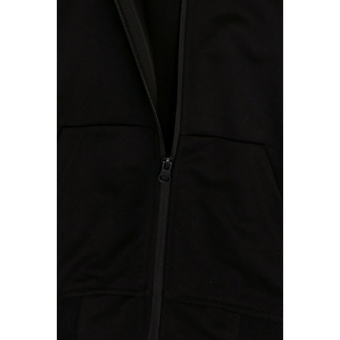 5-8 Yaş İki İplik Şardonsuz Fermuarlı Takım Siyah - 42196.1937.