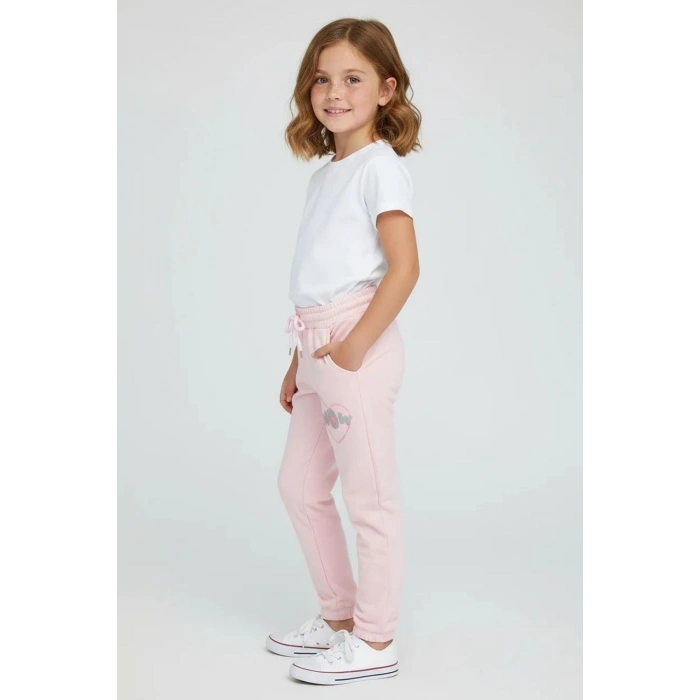 6-9 Yaş 2 İplik Eşofman Altı Pudra - 6260015.1576.