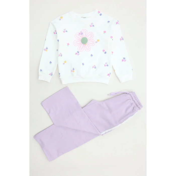 6-9 Yaş 2 İplik Şardonlu Çocuk Takım Lila1 - 6264369.1576.