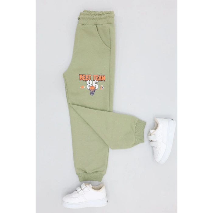 6-9 Yaş 2 İplik Şardonsuz Eşofman Altı Çağla - 2260011.1576.