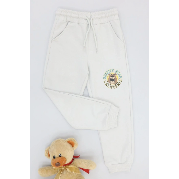 6-9 Yaş 2 İplik Şardonsuz Eşofman Altı Gri - 2260015.1576.