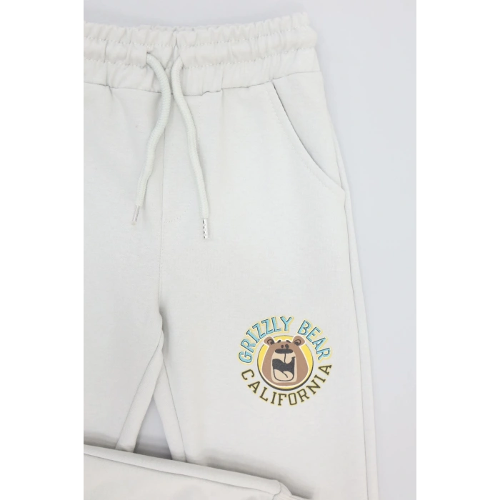 6-9 Yaş 2 İplik Şardonsuz Eşofman Altı Gri - 2260015.1576.