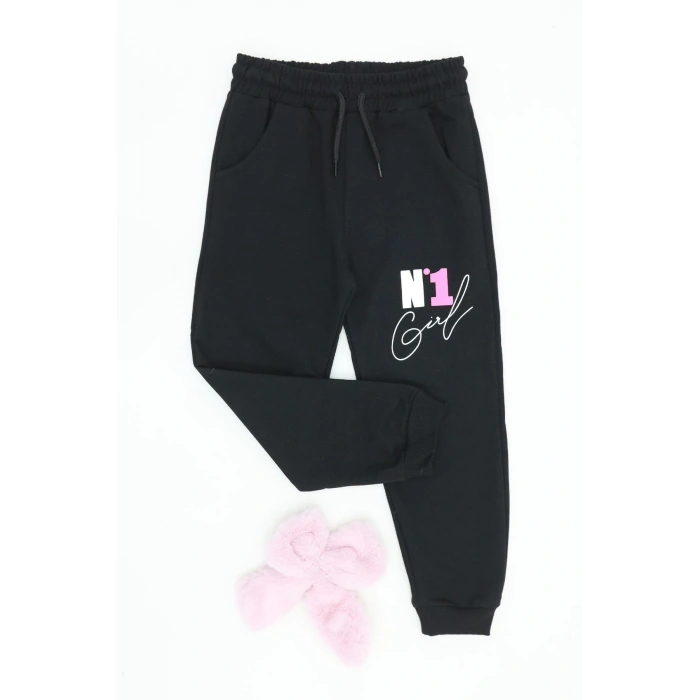 6-9 Yaş 2 İplik Şardonsuz Eşofman Altı Siyah - 6260030.1576.