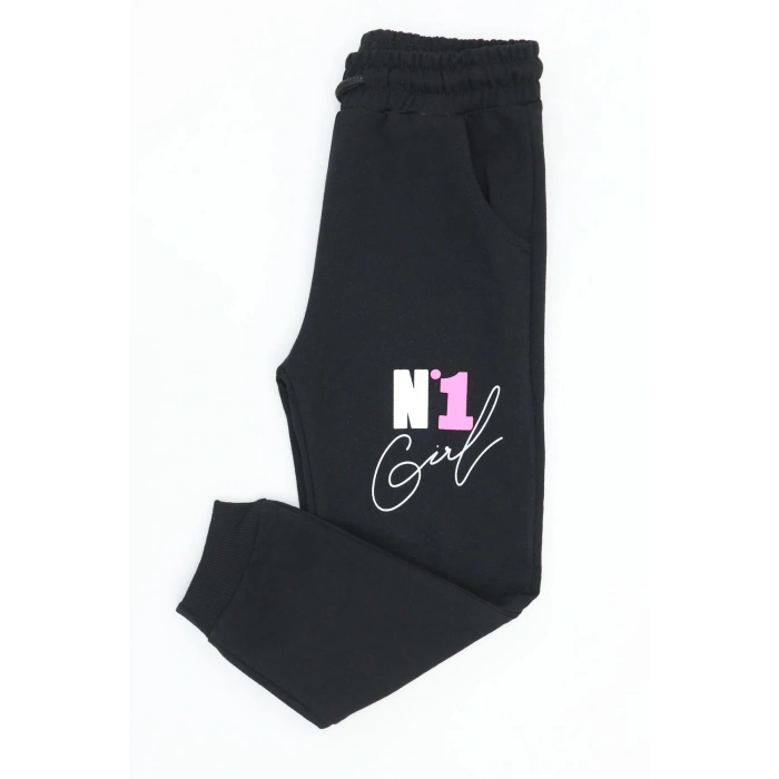 6-9 Yaş 2 İplik Şardonsuz Eşofman Altı Siyah - 6260030.1576.