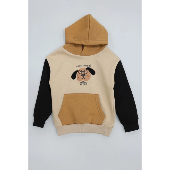 6-9 Yaş 3 İplik Şardonlu Sweat Hardal - 2264009.1576.