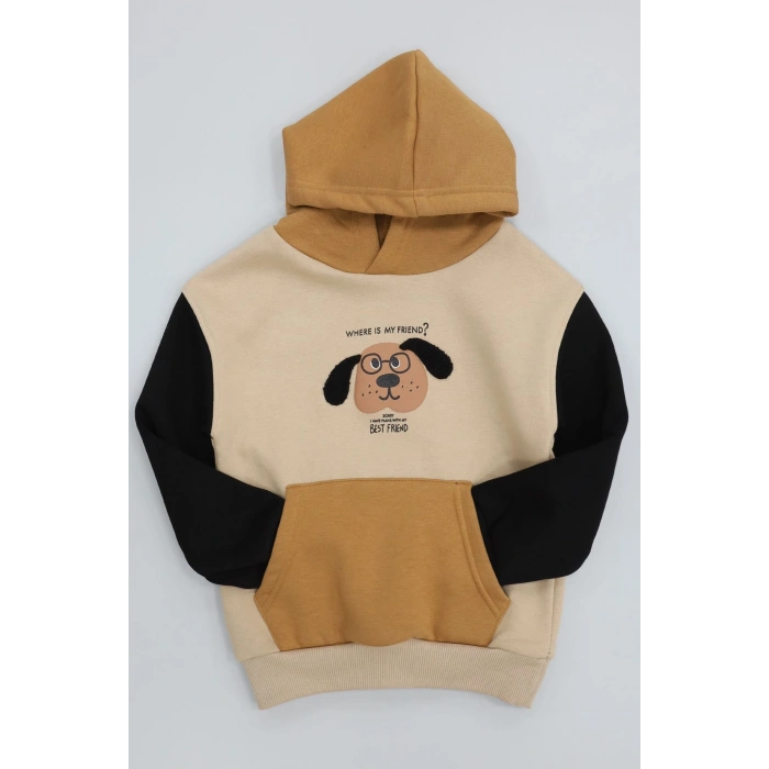 6-9 Yaş 3 İplik Şardonlu Sweat Hardal - 2264009.1576.