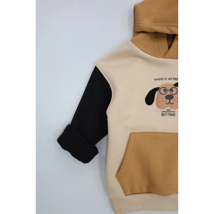 6-9 Yaş 3 İplik Şardonlu Sweat Hardal - 2264009.1576.