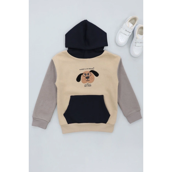 6-9 Yaş 3 İplik Şardonlu Sweat Lacivert - 2264009.1576.