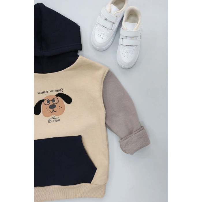 6-9 Yaş 3 İplik Şardonlu Sweat Lacivert - 2264009.1576.