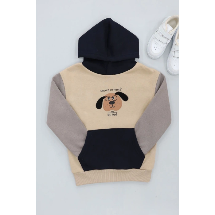 6-9 Yaş 3 İplik Şardonlu Sweat Lacivert - 2264009.1576.