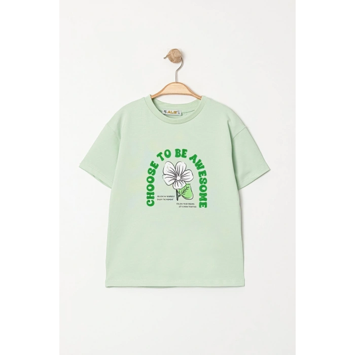 6-9 Yaş Çocuk Tişört Mint - 6254190.1576.