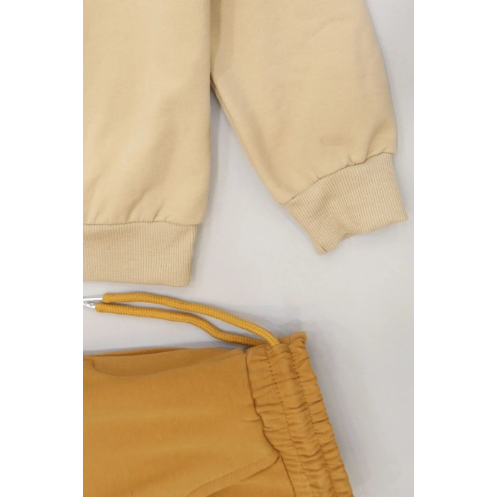 6-9 Yaş Şardonlu Yumoş Kumaş Takım Bej - 2264058.1576.