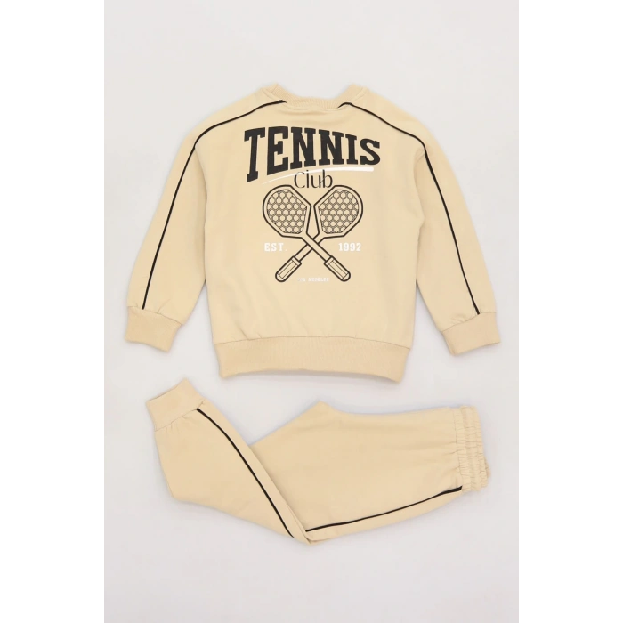 6-9 Yaş Şardonlu Yumoş Kumaş Takım Bej - 2264060.1576.