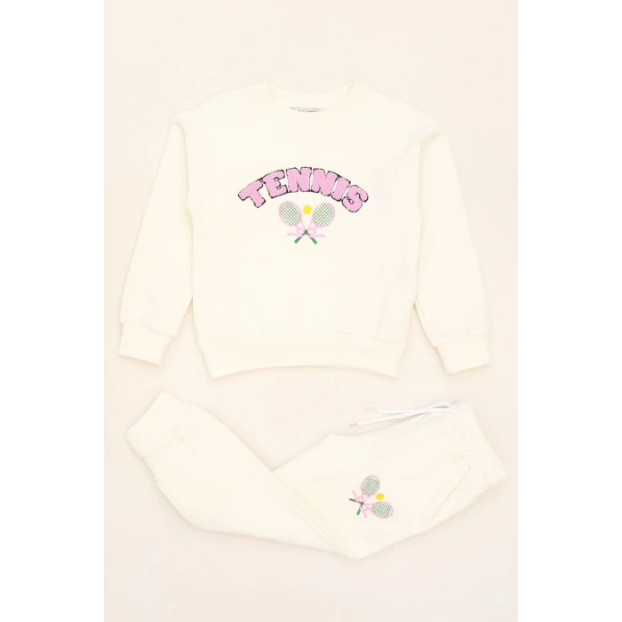 6-9 Yaş Şardonlu Yumoş Kumaş Takım Ekru - 6264361.1576.