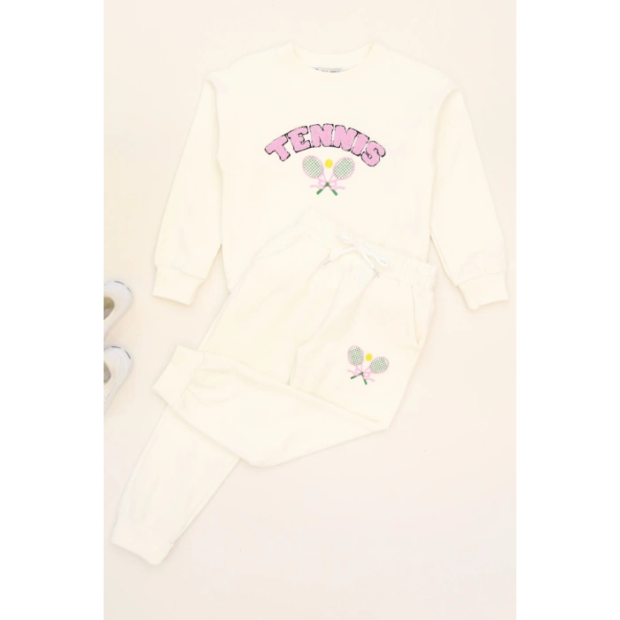 6-9 Yaş Şardonlu Yumoş Kumaş Takım Ekru - 6264361.1576.