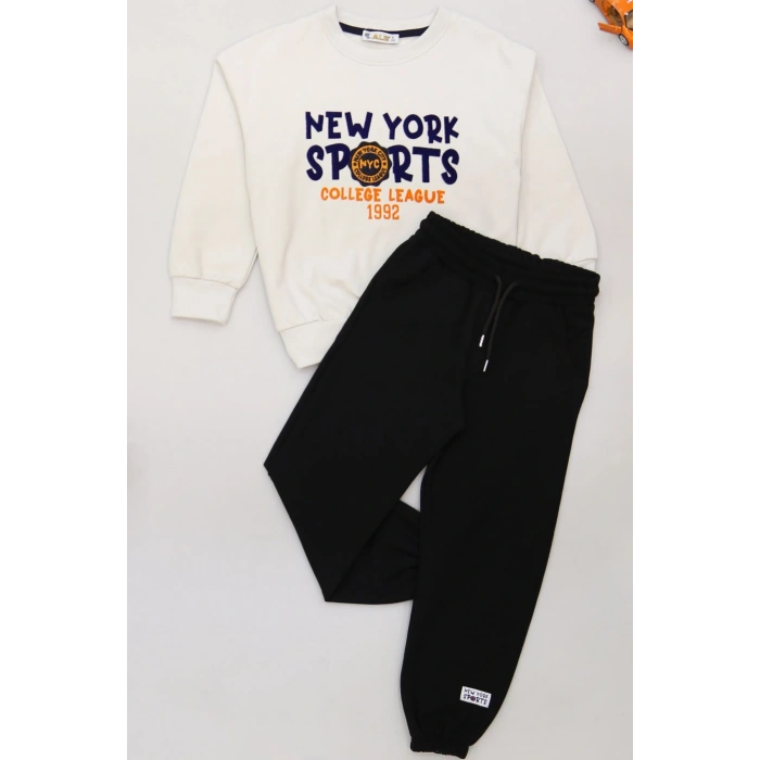 6-9 Yaş Şardonlu Yumoş Kumaş Takım Gri - 2264058.1576.