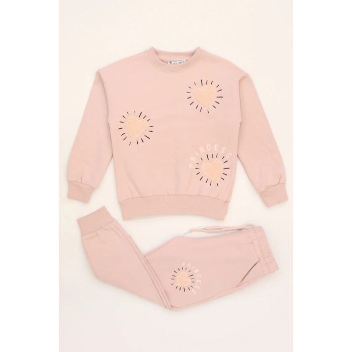 6-9 Yaş Şardonlu Yumoş Kumaş Takım Pudra - 6264320.1576.