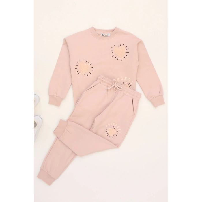 6-9 Yaş Şardonlu Yumoş Kumaş Takım Pudra - 6264320.1576.