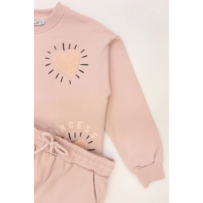 6-9 Yaş Şardonlu Yumoş Kumaş Takım Pudra - 6264320.1576.