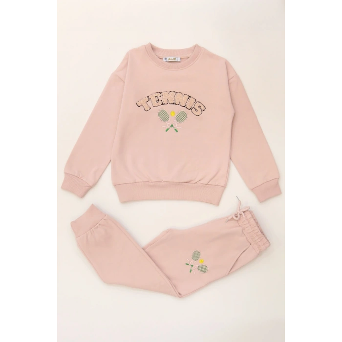 6-9 Yaş Şardonlu Yumoş Kumaş Takım Pudra - 6264361.1576.