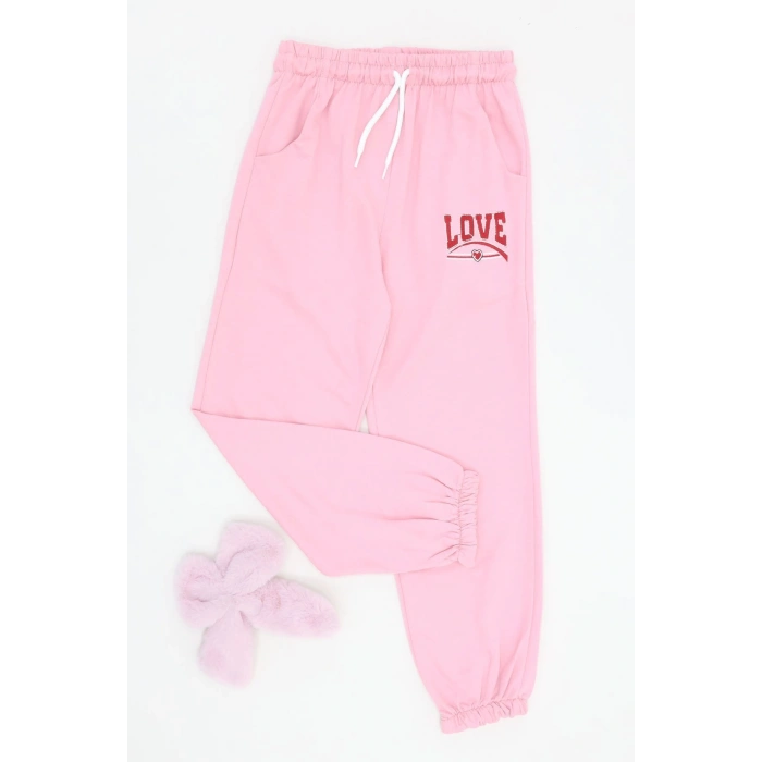 8-12 Yaş 2 İplik Şardonsuz Eşofman Altı Pembe - 725746.1576.