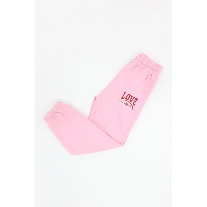 8-12 Yaş 2 İplik Şardonsuz Eşofman Altı Pembe - 725746.1576.