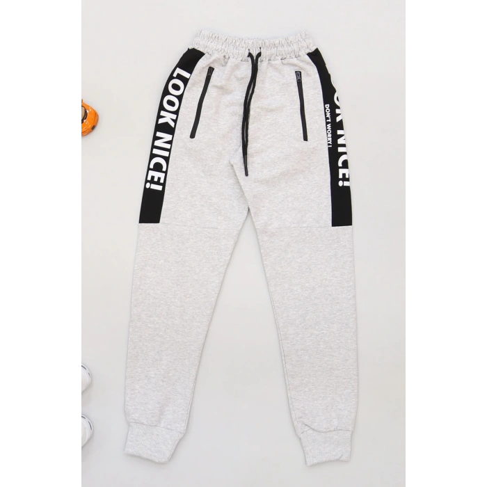 8-16 Yaş 2 İplik Likralı Eşofman Altı Gri1 - 42183.2066.