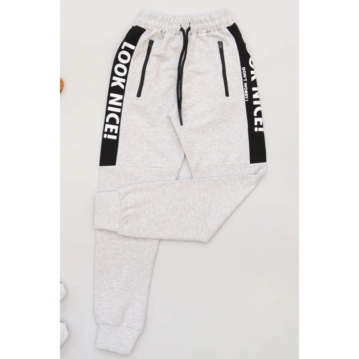 8-16 Yaş 2 İplik Likralı Eşofman Altı Gri1 - 42183.2066.