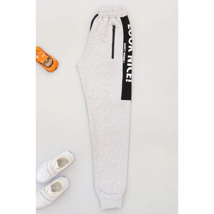 8-16 Yaş 2 İplik Likralı Eşofman Altı Gri1 - 42183.2066.